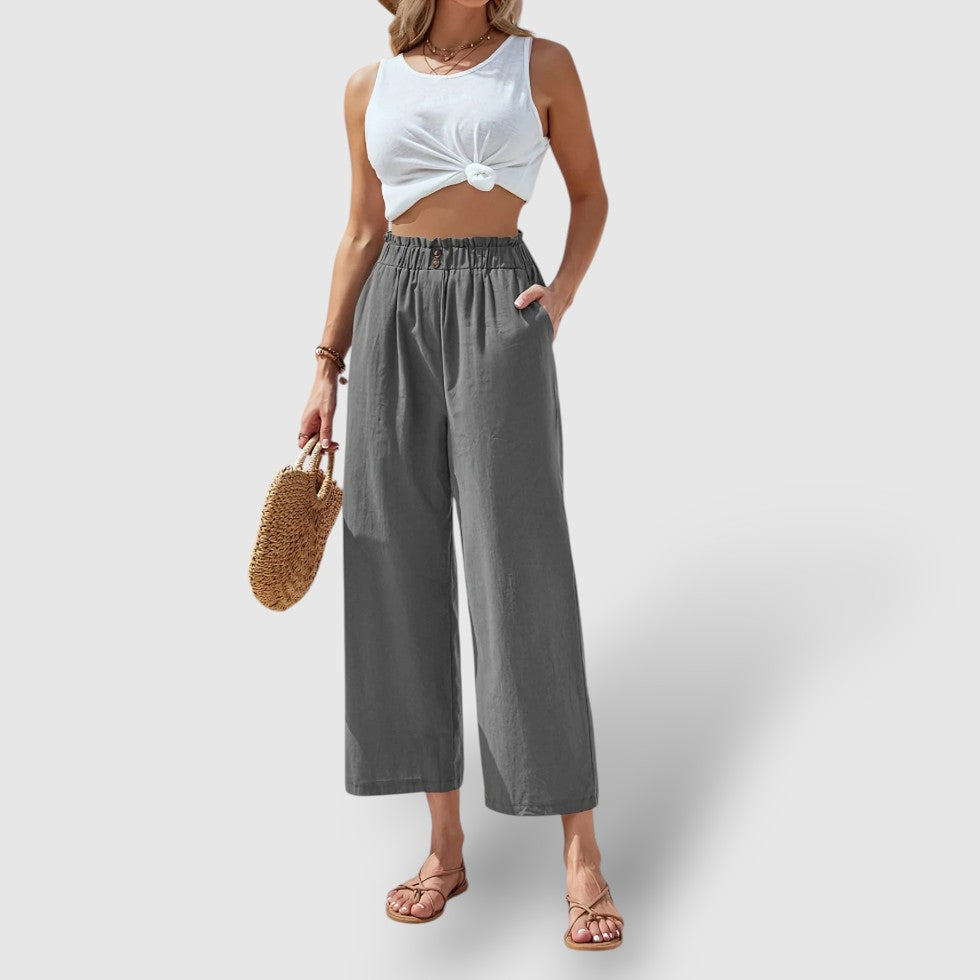 Rosea | Women's Linen Wide-Leg Pants