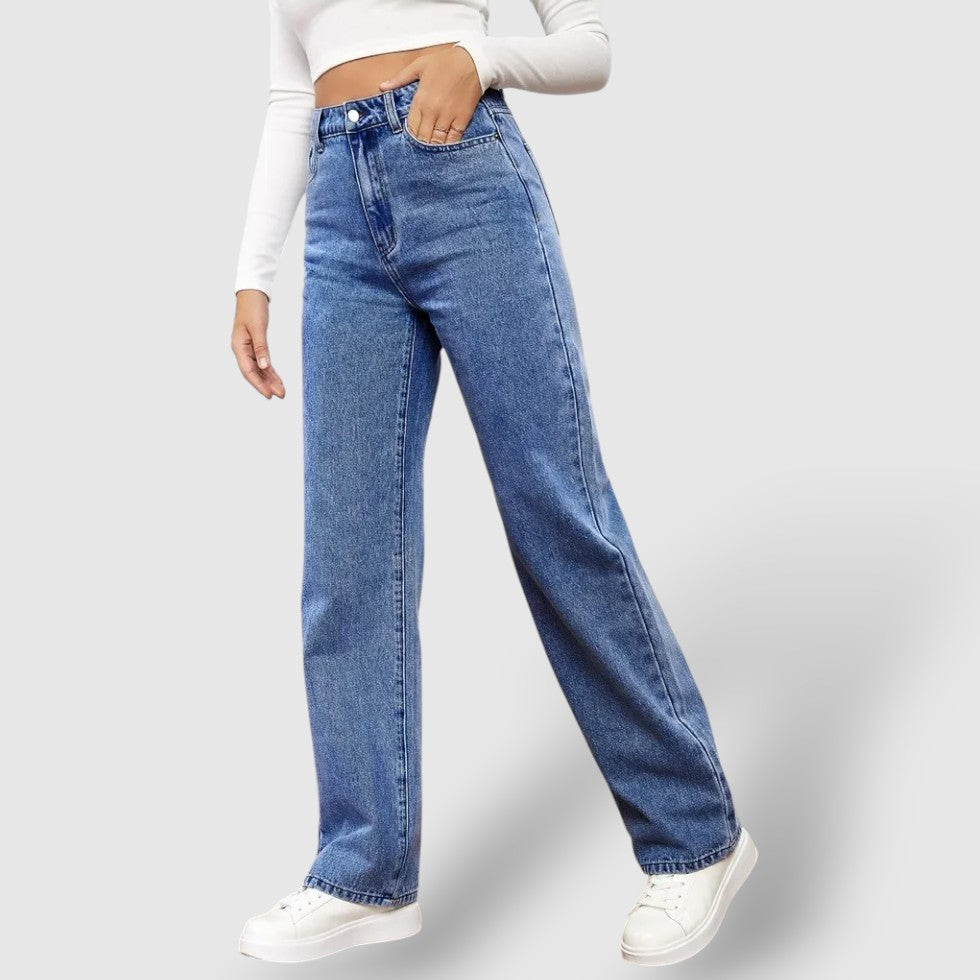 Rosea | Women's High-Waisted Straight-Leg Jeans