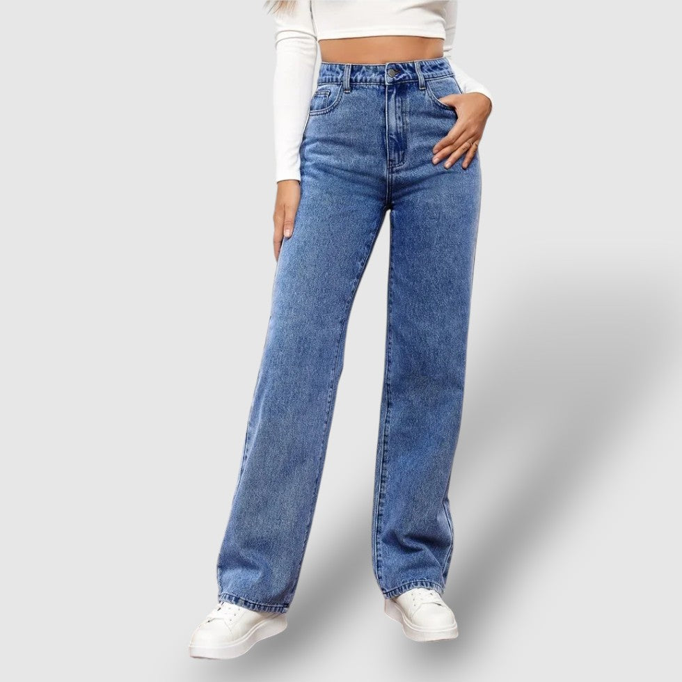 Rosea | Women's High-Waisted Straight-Leg Jeans