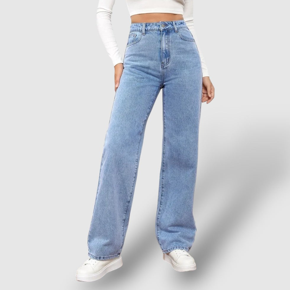 Rosea | Women's High-Waisted Straight-Leg Jeans