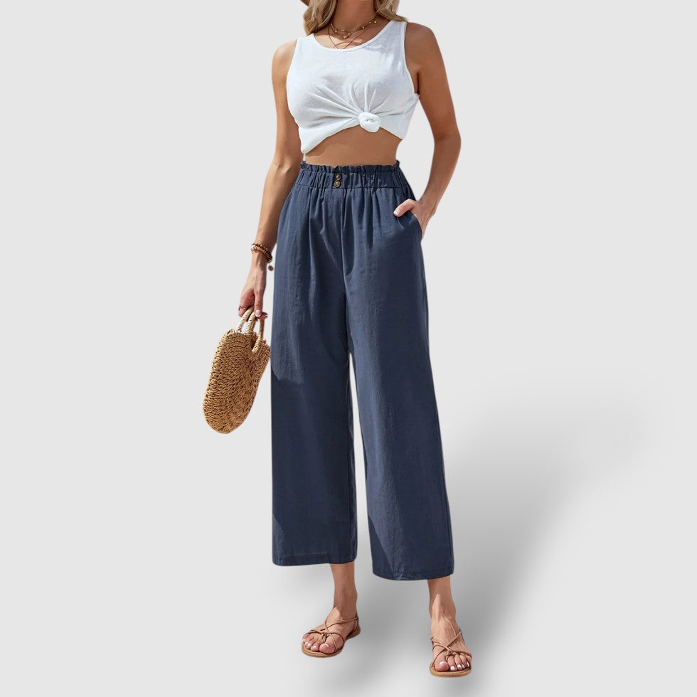 Rosea | Women's Linen Wide-Leg Pants