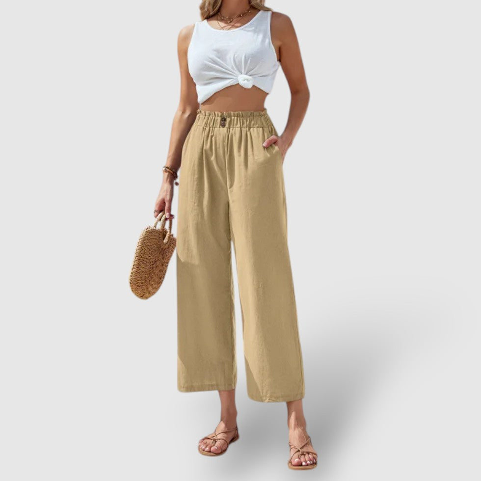 Rosea | Women's Linen Wide-Leg Pants