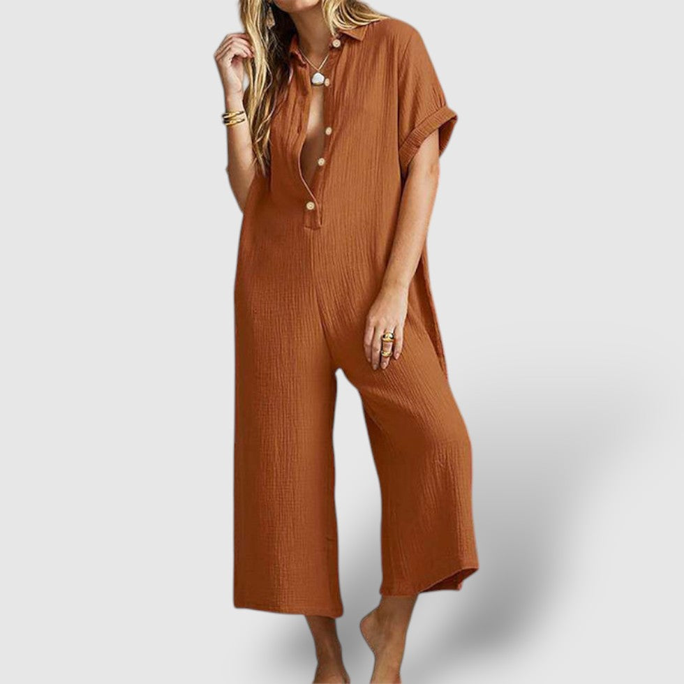 Rosea | Women's Linen Wide-Leg Jumpsuit