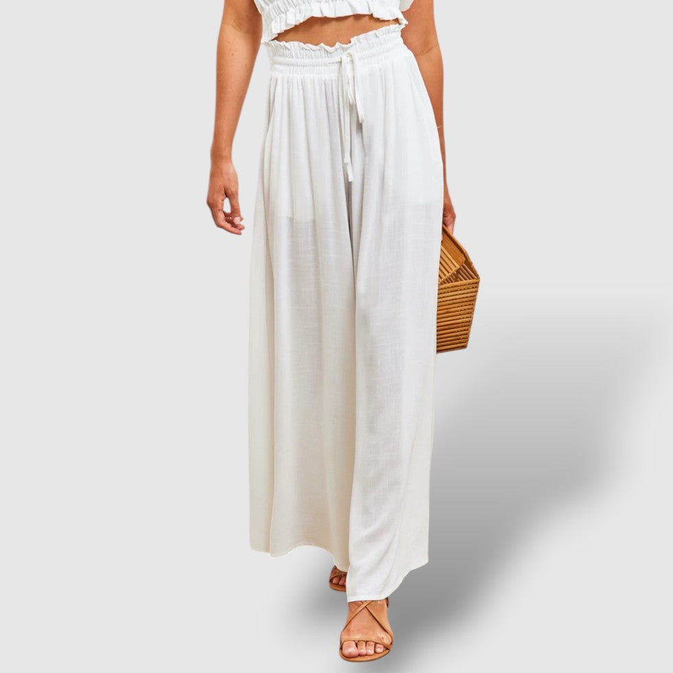 Rosea | Women's Casual Wide-Leg Linen Pants