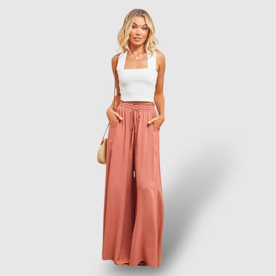 Rosea | Women's Casual Wide-Leg Linen Pants